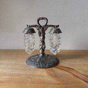 Vintage Godinger Silver Plate Hanging Grape Salt & Pepper Shakers